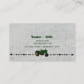 Boerderij Barnyard Tractor Rustiek Land Wit Hout Visitekaartje (Achterkant)