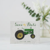Boerderij Barnyard Tractor Save the Date Invitatio Aankondigingskaart (Staand voorkant)
