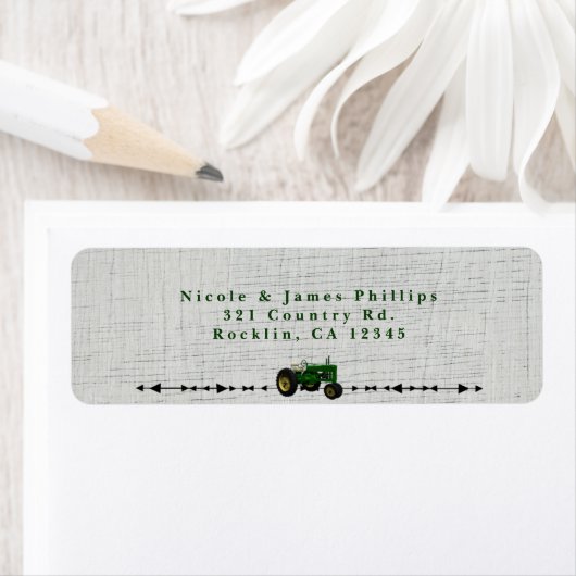 Boerderij Barnyard Tractor Verjaardagsfeestuitnodi Etiket (Insitu)