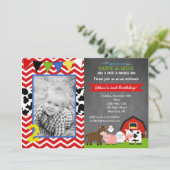 Boerderij Barnyard Verjaardagsuitnodigingen Kaart (Staand voorkant)