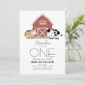 Boerderij Barnyard Wit Genderneutraal 1e Verjaarda Kaart (Staand voorkant)