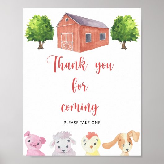 Boerderij - Bedankt voor uw komst Poster (Voorkant)