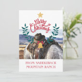 Boerderij Bedrijfs Kerst Groet Kaart (Staand voorkant)
