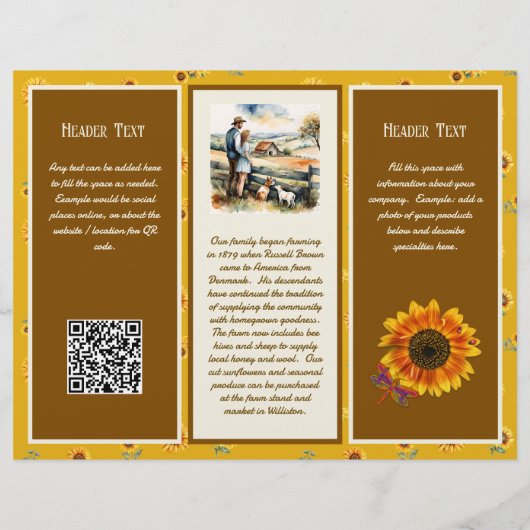 Boerderij Bedrijfsfolder Brochure Logo, QR-code (Achterkant)