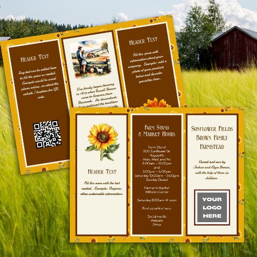 Boerderij Bedrijfsfolder Brochure Logo, QR-code
