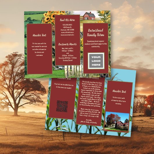 Boerderij Bedrijfslogo Gevouwen Brochure Flyer