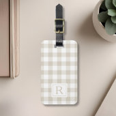 Boerderij Beige Buffalo Check Monogram Bagagelabel