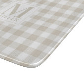 Boerderij Beige Buffalo Check Monogram Glas Snijplank (Hoek)