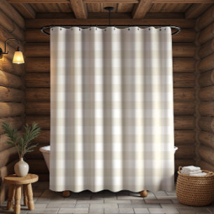 Boerderij Beige Buffalo Check Plaid Rustiek Douchegordijn