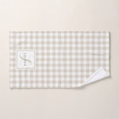 Boerderij Beige Buffalo geruite monogram Handdoek (Handdoek)