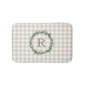 Boerderij Beige Buffalo Plaid Krans Initiaal Badmat (Voorkant)