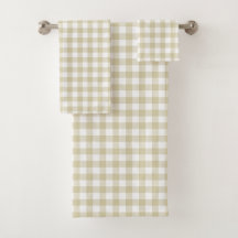 Boerderij Beige en White Gingham Plaid