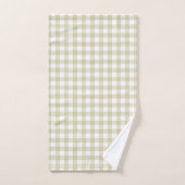Boerderij Beige en White Gingham Plaid Bad Handdoek (Handdoek)