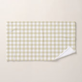 Boerderij Beige en White Gingham Plaid Bad Handdoek (Handdoek)