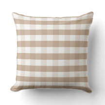 Boerderij Beige Gingham Check Plaid Sierkussen