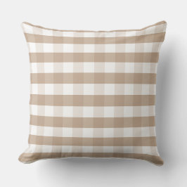 Boerderij Beige Gingham Check Plaid Sierkussen