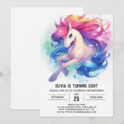 Boerderij Bewerkbare Paard Verjaardag Kaart (Voorkant / Achterkant)