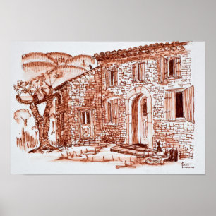 Boerderij bij Grasse Provence, Frankrijk Poster