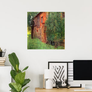 Boerderij bij Kammer van Gustav Klimt, Vintage Kun Poster