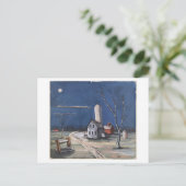 Boerderij bij maanlicht Schilderij Briefkaart (Staand voorkant)