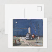 Boerderij bij maanlicht Schilderij Briefkaart (Voorkant / Achterkant)