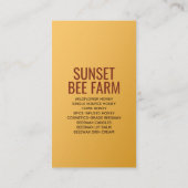 Boerderij bijenteelt Visitekaartje (Achterkant)