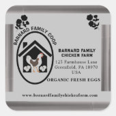  Boerderij Biologische Verse Eieren Kippen Vierkante Sticker (Voorkant)