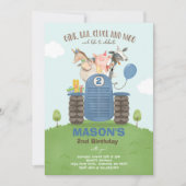 Boerderij Birthday Boy Old MacDonald Barnyard Part Kaart (Voorkant)