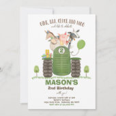 Boerderij Birthday Boy Old MacDonald Barnyard Part Kaart (Voorkant)