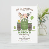 Boerderij Birthday Boy Old MacDonald Barnyard Part Kaart (Staand voorkant)