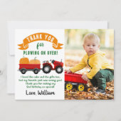 Boerderij Birthday Foto van de herfst Pumpkin Trac Bedankkaart (Voorkant)