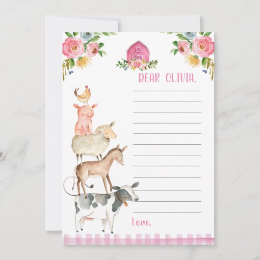 Boerderij Birthday Girl Barnyard Time Capsule Kaar Kaart (Voorkant)