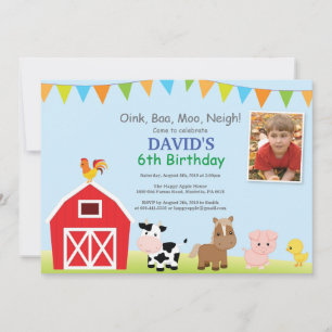 Boerderij Birthday Invitation Barnyard Party Kaart