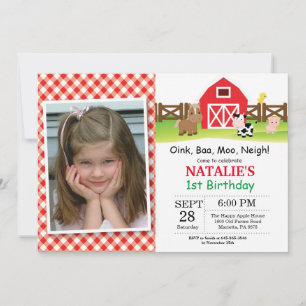 Boerderij Birthday Invitation Barnyard Party Kaart