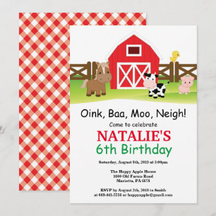 Boerderij Birthday Invitation Barnyard Party Kaart