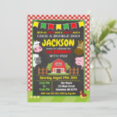 Boerderij Birthday Invitation / Barnyard Party Kaart (Staand voorkant)