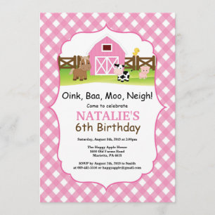 Boerderij Birthday Invitation Barnyard Party Kaart