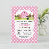 Boerderij Birthday Invitation Barnyard Party Kaart (Staand voorkant)