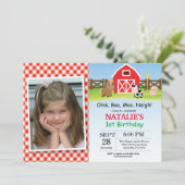 Boerderij Birthday Invitation Barnyard Party Kaart (Staand voorkant)