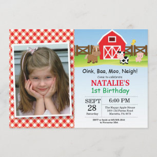 Boerderij Birthday Invitation Barnyard Party Kaart