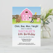 Boerderij Birthday Invitation Barnyard Party Kaart (Staand voorkant)