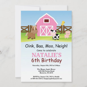 Boerderij Birthday Invitation Barnyard Party Kaart
