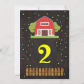 Boerderij Birthday Invitation / Barnyard Party Kaart (Achterkant)
