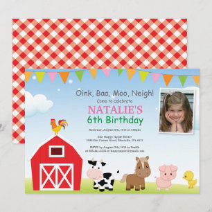 Boerderij Birthday Invitation Barnyard Party Kaart