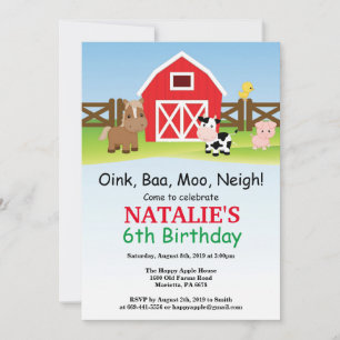 Boerderij Birthday Invitation Barnyard Party Kaart