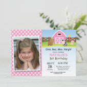 Boerderij Birthday Invitation Barnyard Party Kaart (Staand voorkant)