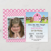 Boerderij Birthday Invitation Barnyard Party Kaart (Voorkant / Achterkant)