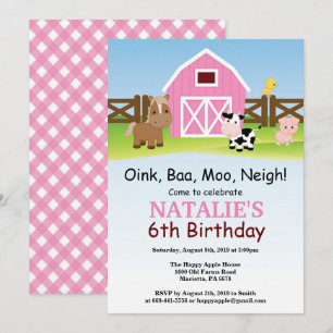 Boerderij Birthday Invitation Barnyard Party Kaart