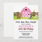 Boerderij Birthday Invitation Barnyard Party Kaart (Voorkant / Achterkant)