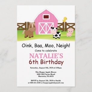 Boerderij Birthday Invitation Barnyard Party Kaart